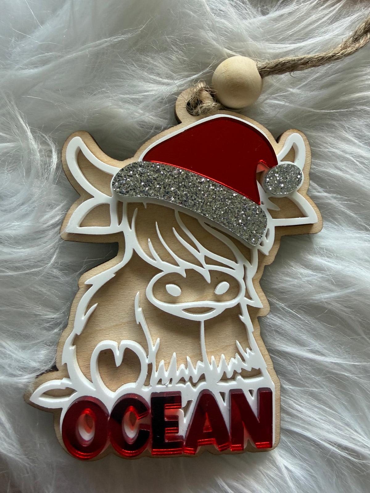 HIGHLAND COW PERSONALIZED ORNAMENT