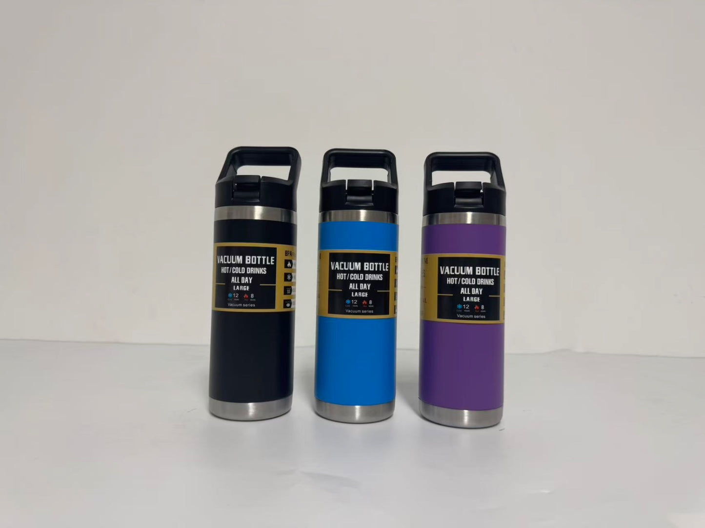 18oz STAINLESS STEEL WATER BOTTLE WITH FLIP STRAW AND HANDLE  - WHOLESALE BLANKS