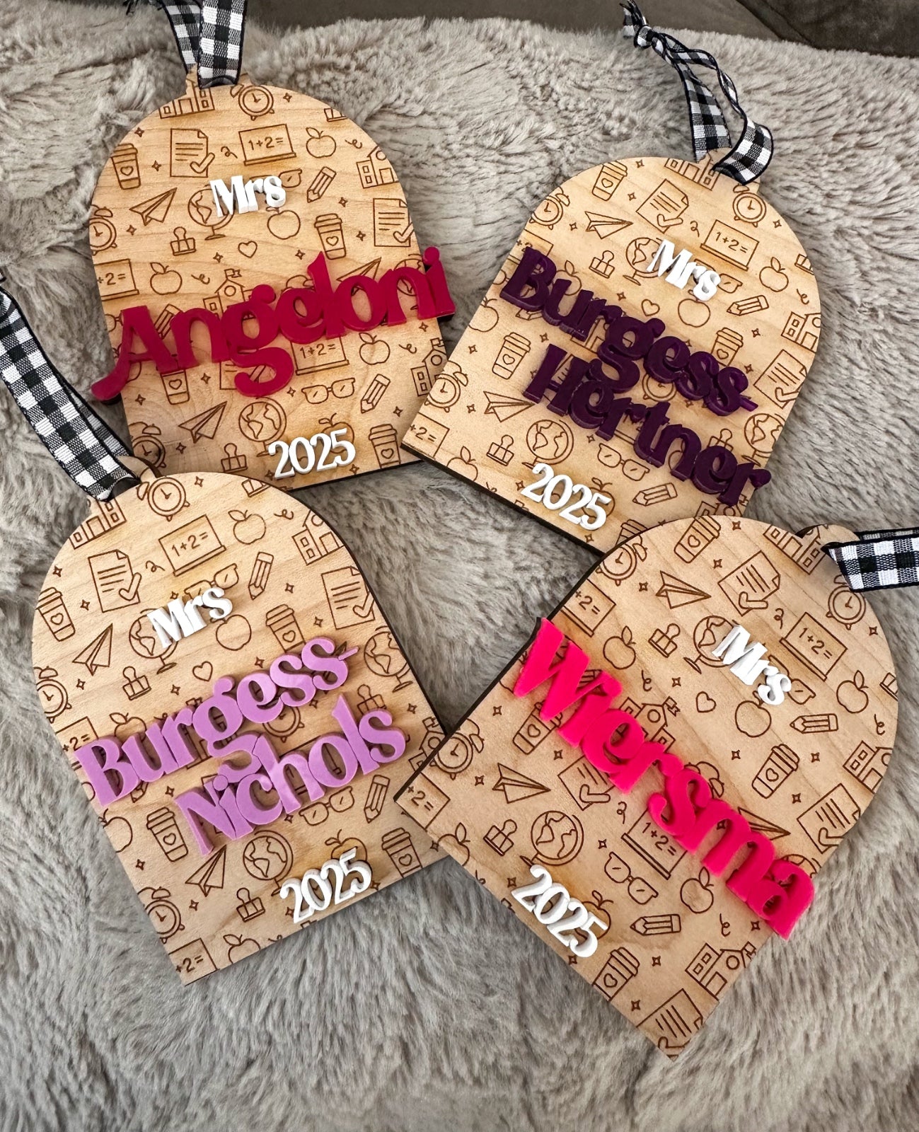 CUSTOM TEACHER NAME ORNAMENTS