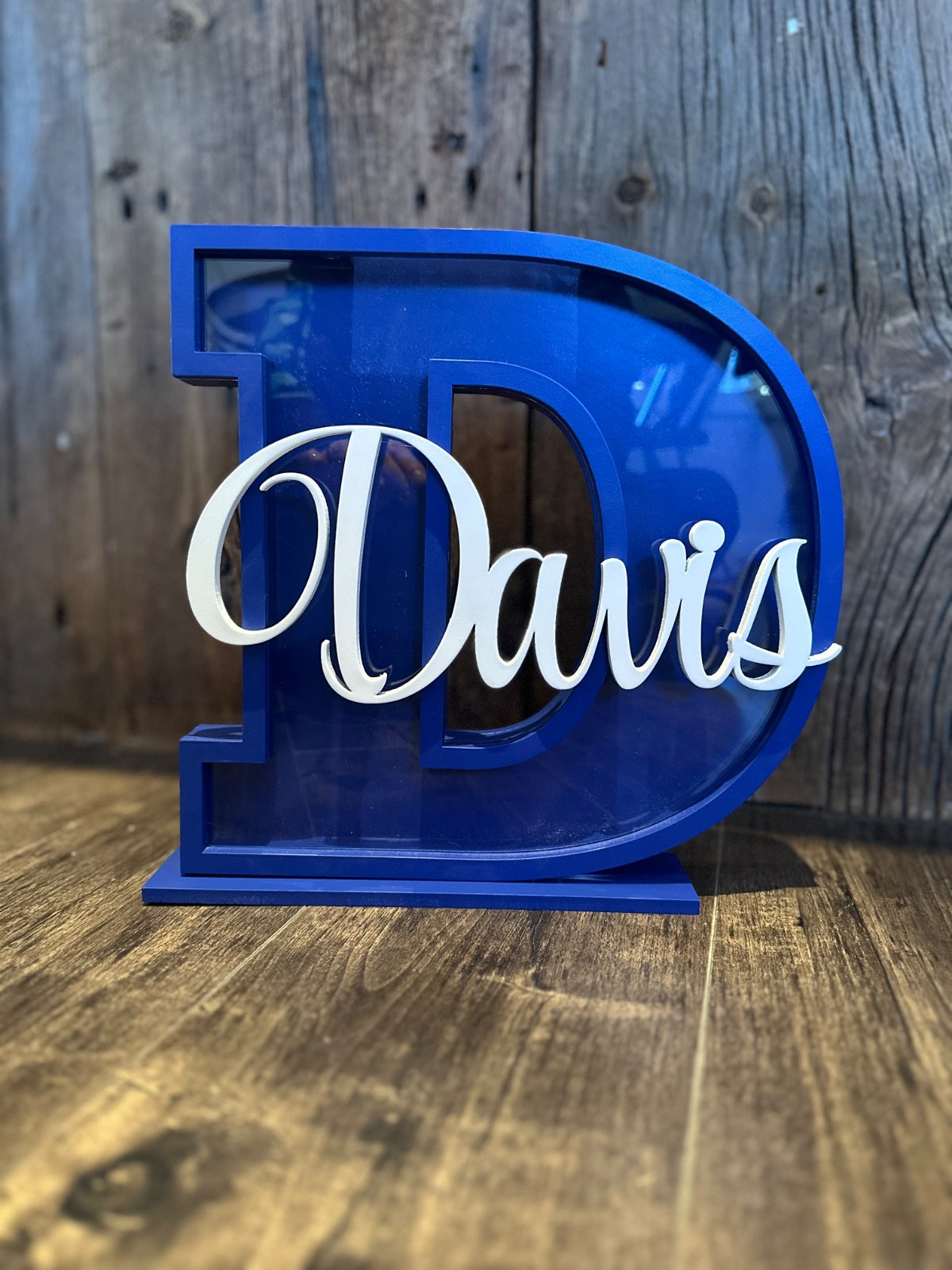 PERSONALIZED LETTER MONEY BANKS: WOODEN INITIAL COIN BANK WITH NAME 10” Tall
