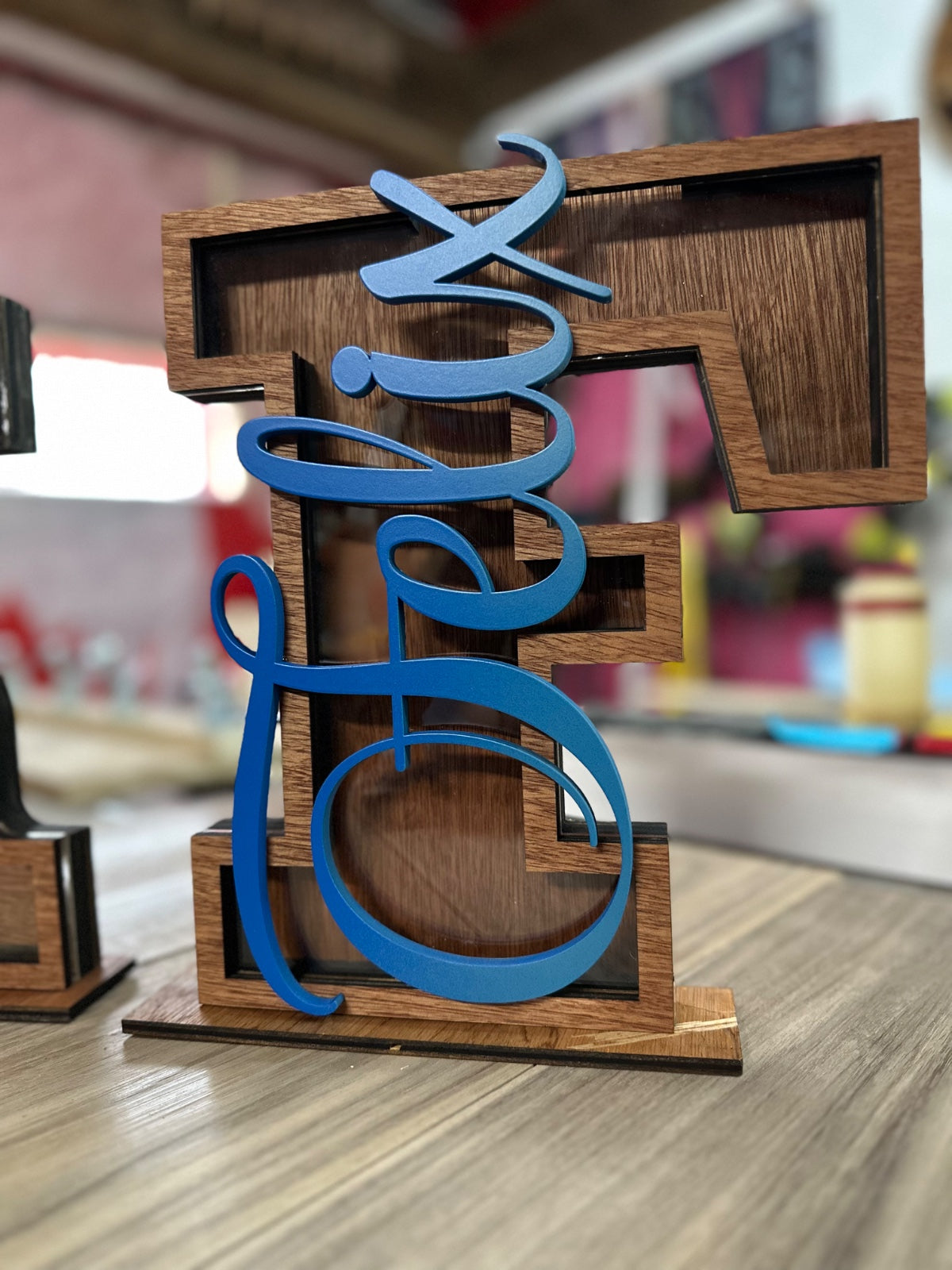 PERSONALIZED LETTER MONEY BANKS: WOODEN INITIAL COIN BANK WITH NAME 10” Tall