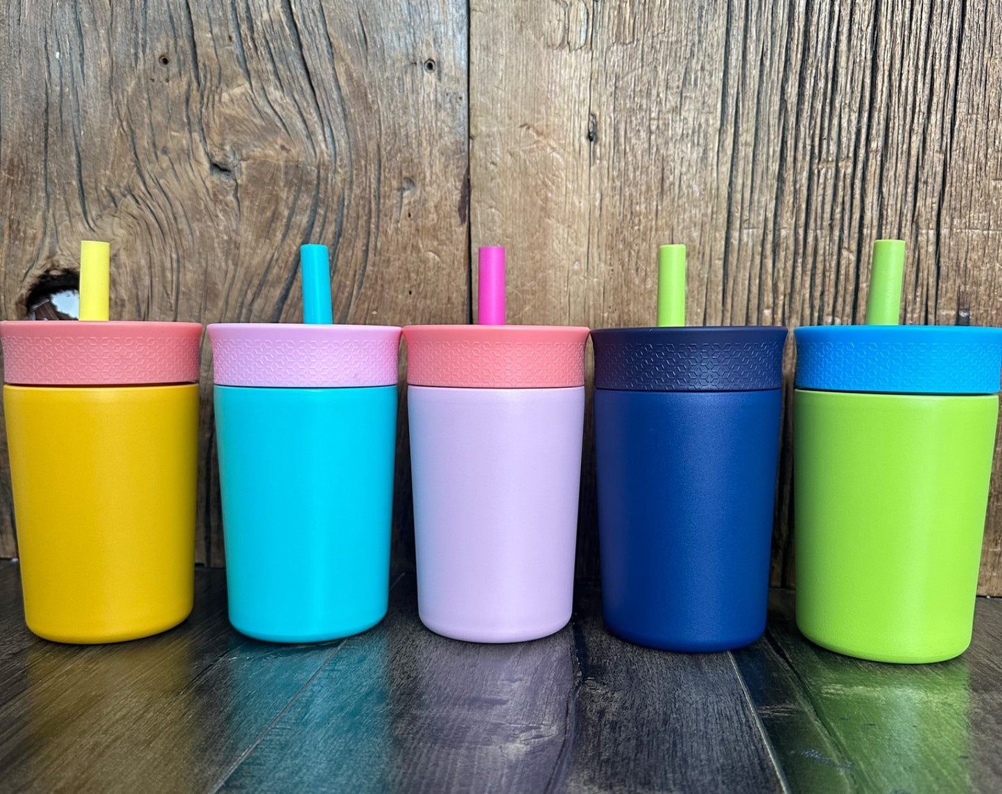 12OZ KIDS STAINLESS STEEL CUP WITH STRAW - PERSONALIZED WITH SIMPLE NAME ENGRAVE