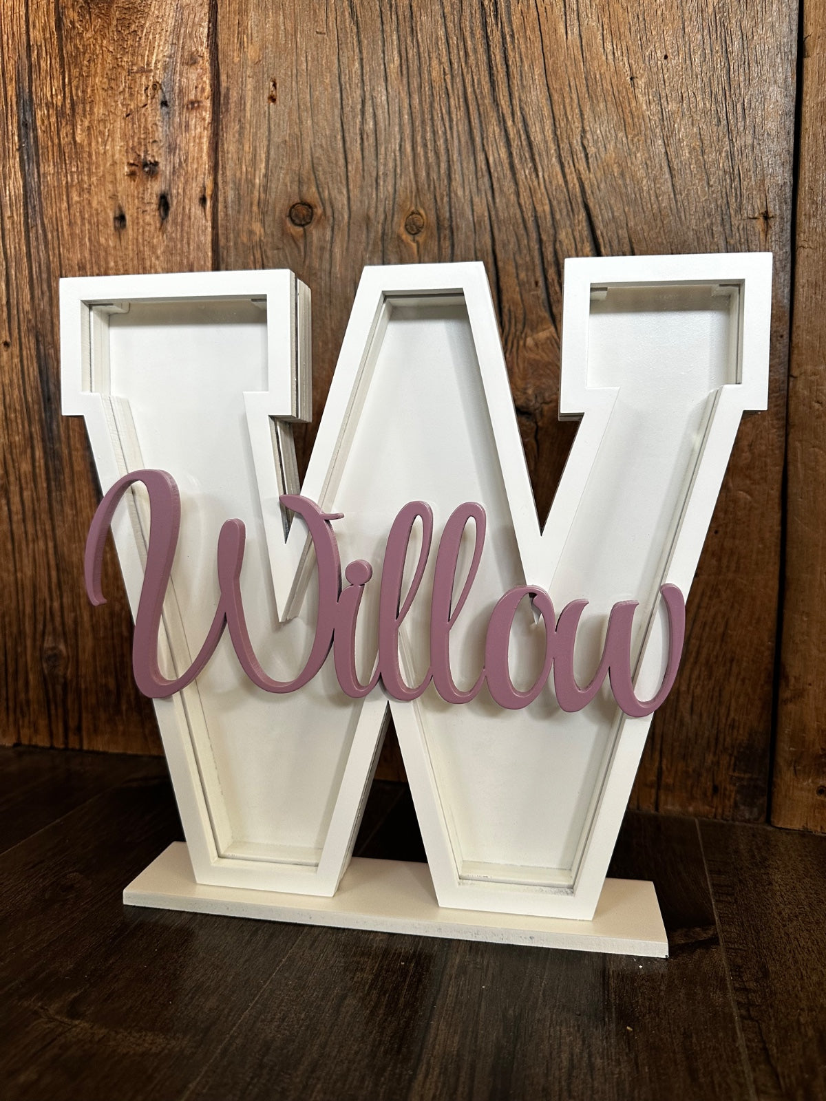 PERSONALIZED LETTER MONEY BANKS: WOODEN INITIAL COIN BANK WITH NAME 10” Tall